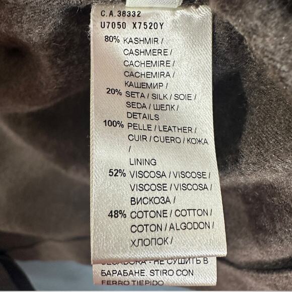 Agnona Size 40 Short Sleeve Cinch Waist Lagenlook Jacket Brown Silk Cashmere - Picture 10 of 16